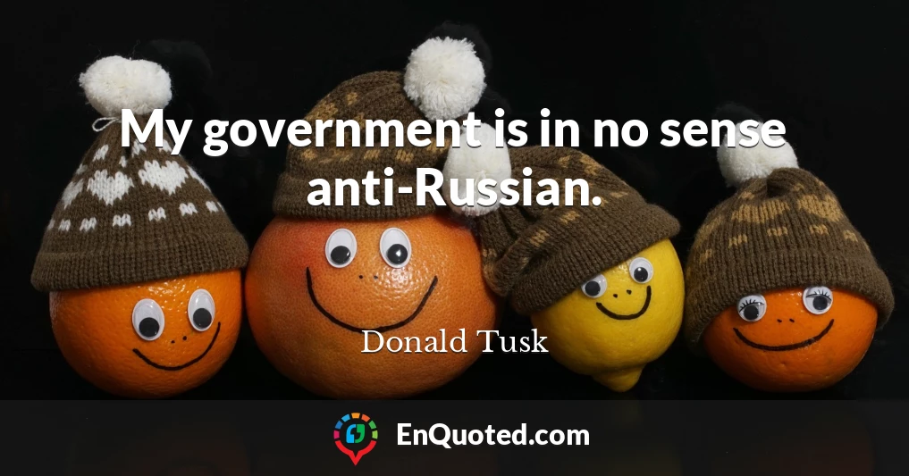 My government is in no sense anti-Russian.