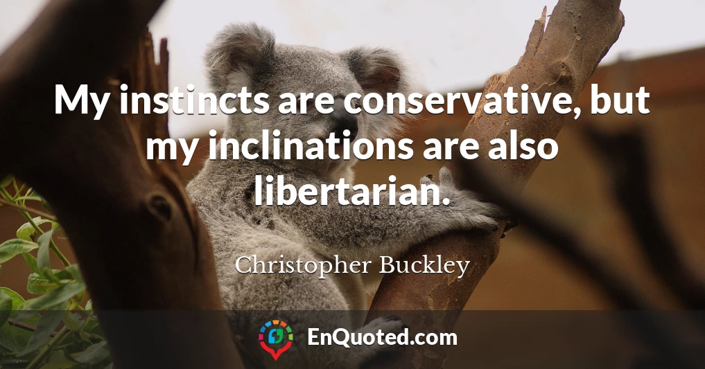 My instincts are conservative, but my inclinations are also libertarian.