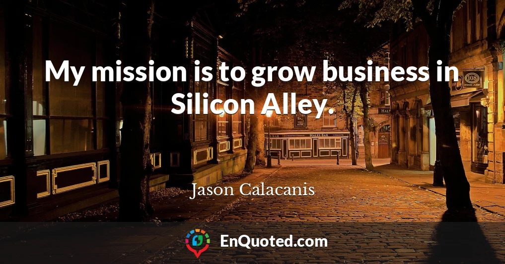 My mission is to grow business in Silicon Alley.