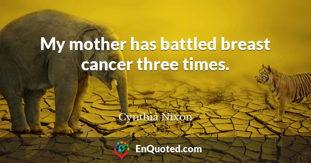 My mother has battled breast cancer three times.