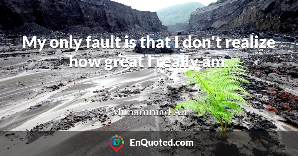 My only fault is that I don't realize how great I really am.