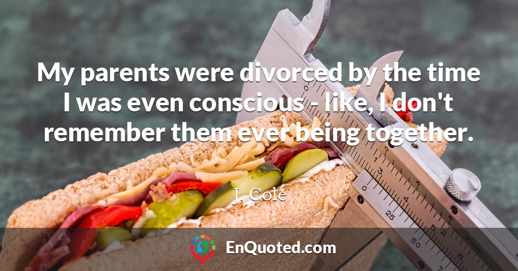 My parents were divorced by the time I was even conscious - like, I don't remember them ever being together.