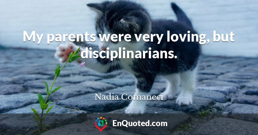 My parents were very loving, but disciplinarians.