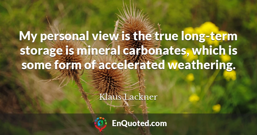 My personal view is the true long-term storage is mineral carbonates, which is some form of accelerated weathering.