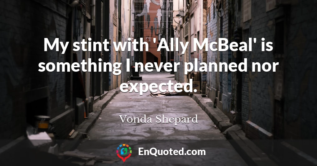 My stint with 'Ally McBeal' is something I never planned nor expected.