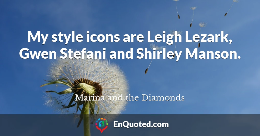 My style icons are Leigh Lezark, Gwen Stefani and Shirley Manson.