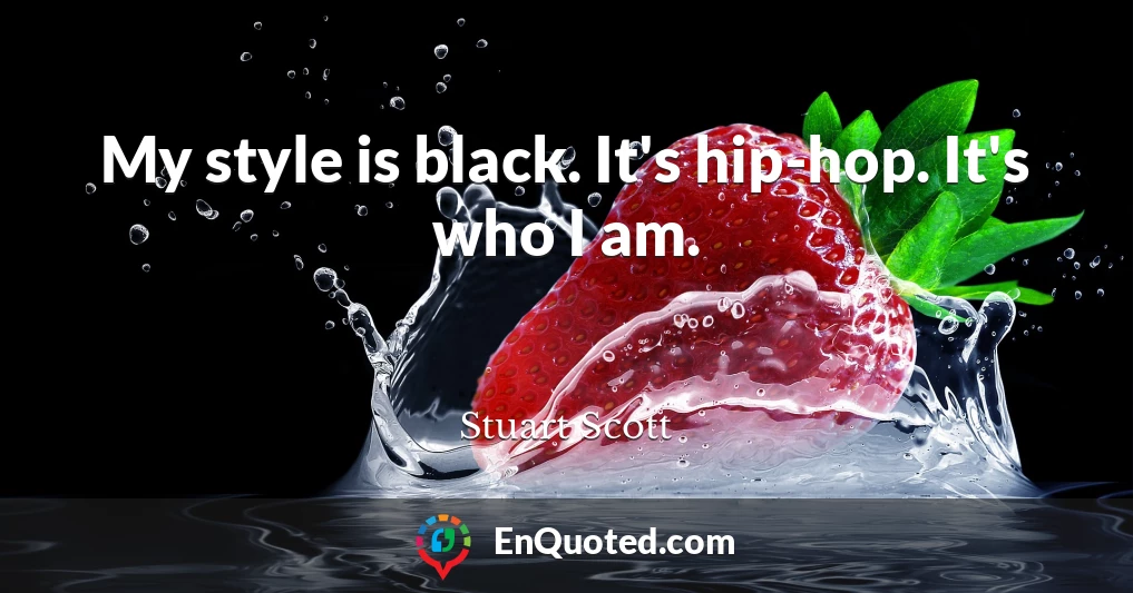 My style is black. It's hip-hop. It's who I am.