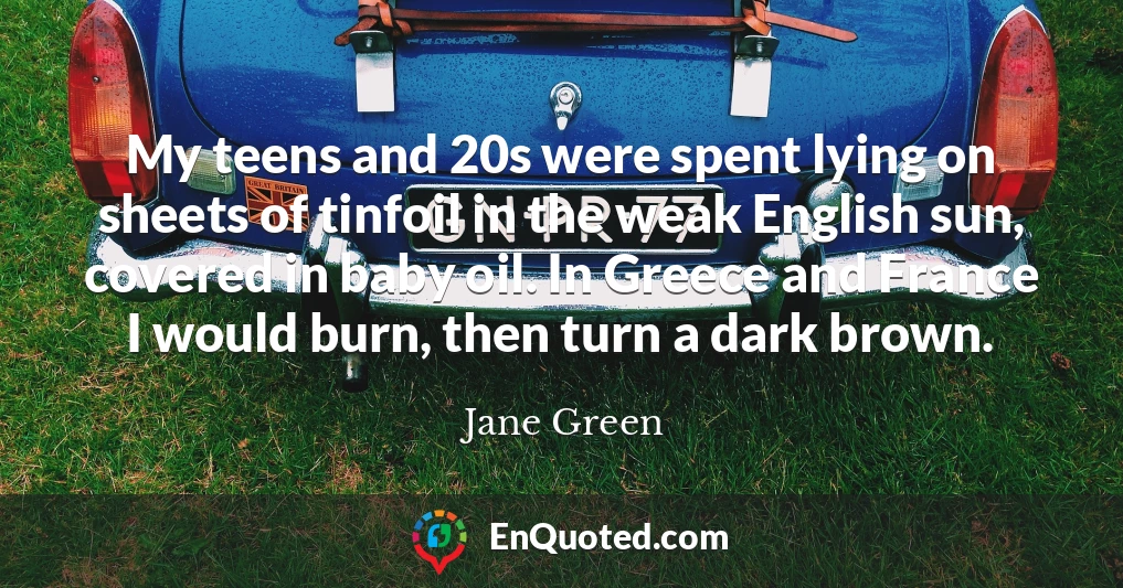 My teens and 20s were spent lying on sheets of tinfoil in the weak English sun, covered in baby oil. In Greece and France I would burn, then turn a dark brown.