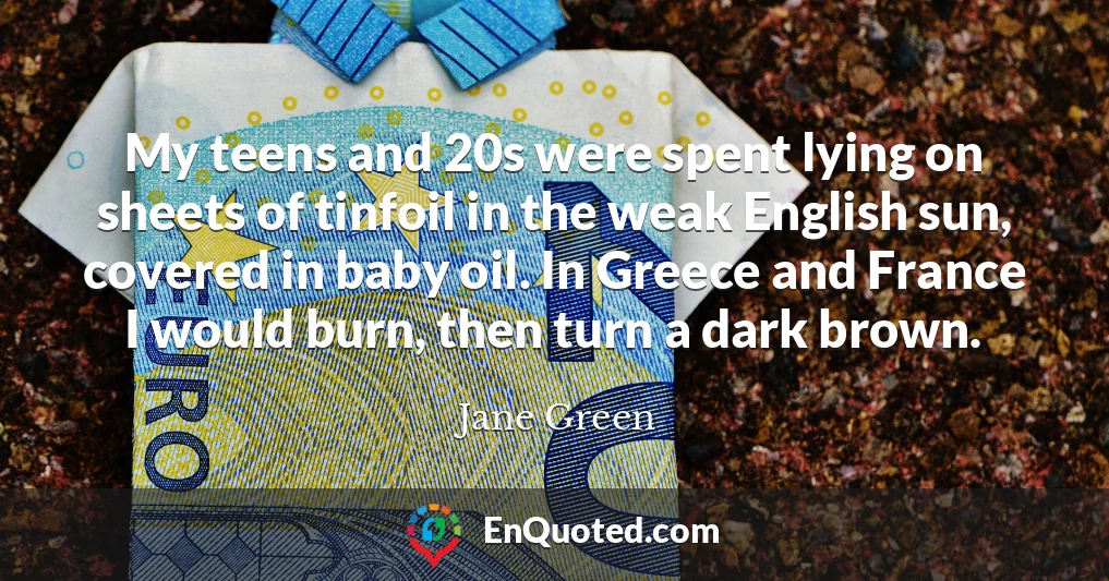 My teens and 20s were spent lying on sheets of tinfoil in the weak English sun, covered in baby oil. In Greece and France I would burn, then turn a dark brown.