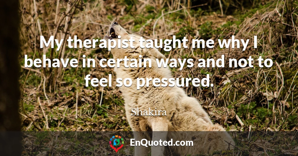 My therapist taught me why I behave in certain ways and not to feel so pressured.
