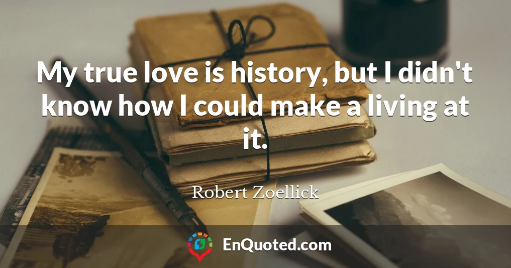 My true love is history, but I didn't know how I could make a living at it.