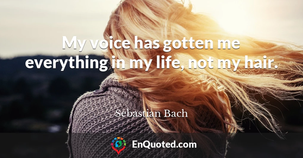 My voice has gotten me everything in my life, not my hair.