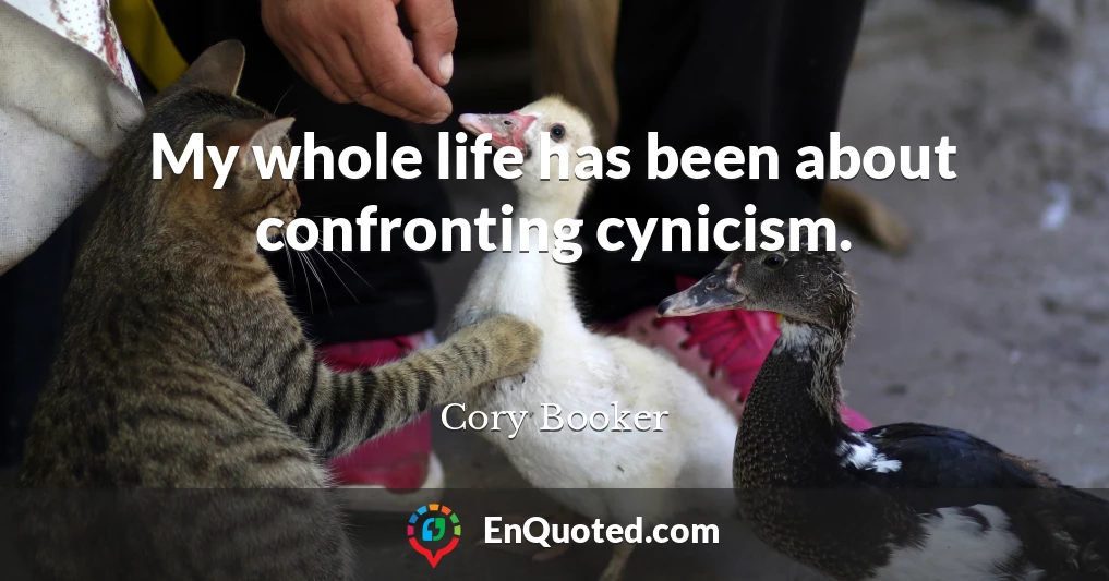 My whole life has been about confronting cynicism.