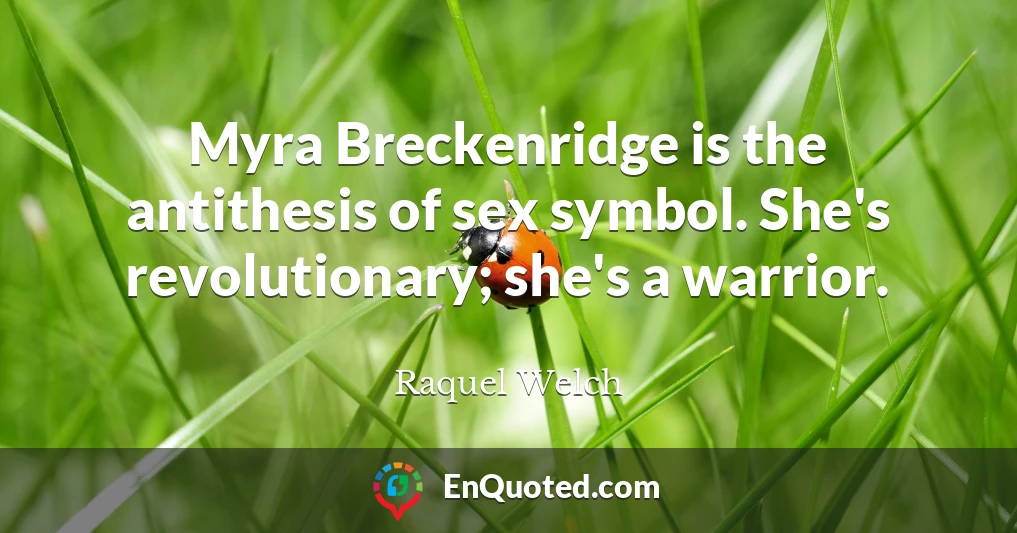 Myra Breckenridge is the antithesis of sex symbol. She's revolutionary; she's a warrior.