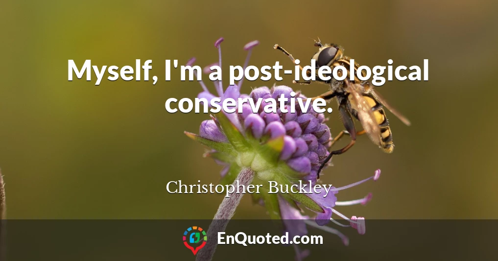 Myself, I'm a post-ideological conservative.