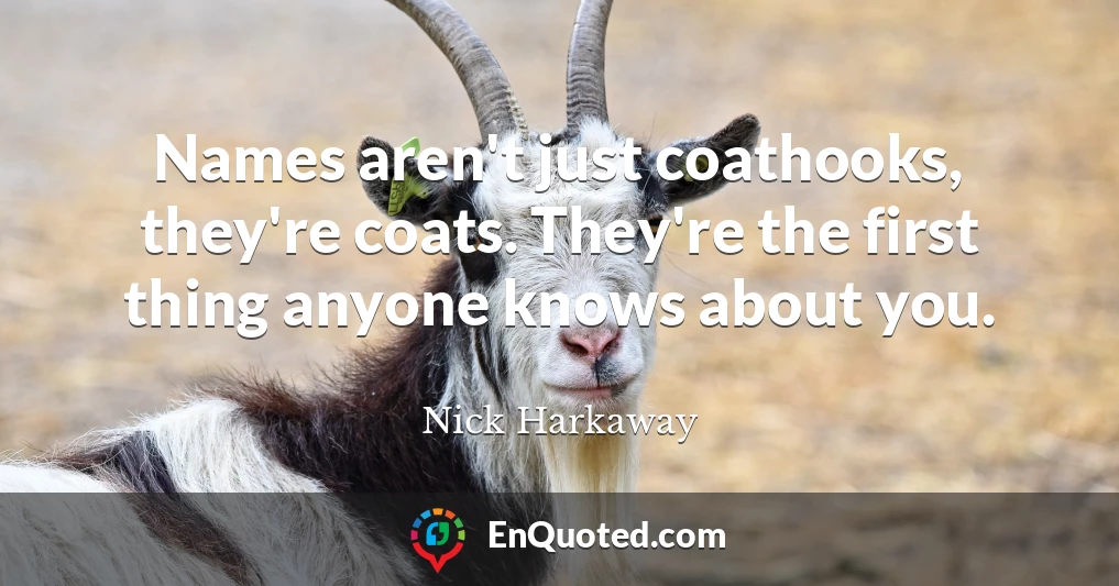 Names aren't just coathooks, they're coats. They're the first thing anyone knows about you.