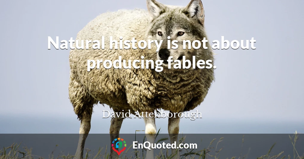 Natural history is not about producing fables.