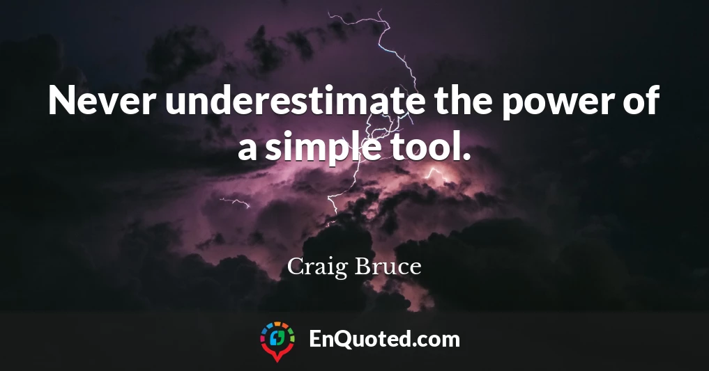 Never underestimate the power of a simple tool.