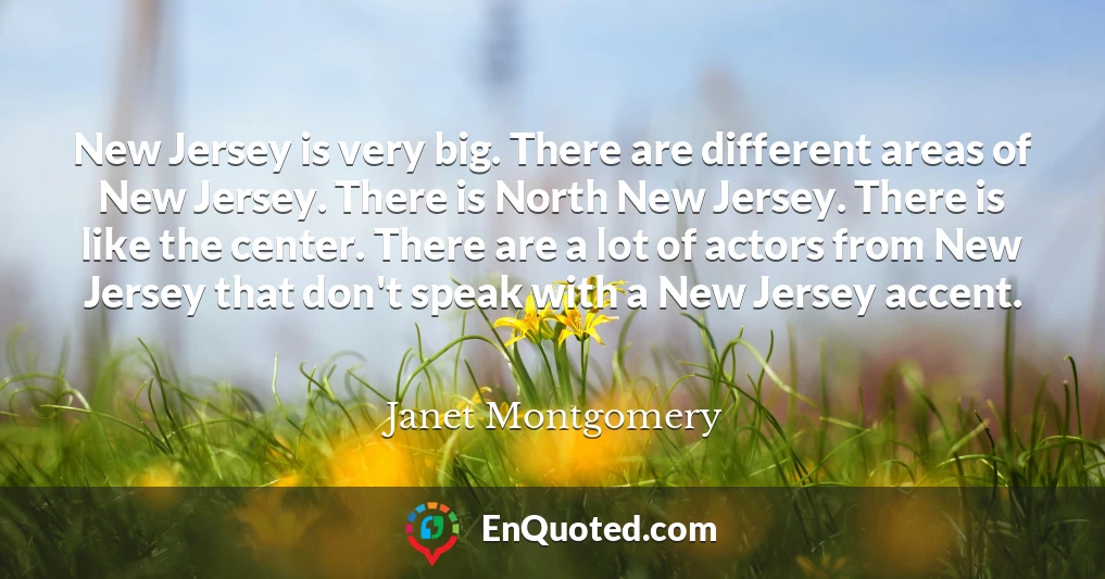 New Jersey is very big. There are different areas of New Jersey. There is North New Jersey. There is like the center. There are a lot of actors from New Jersey that don't speak with a New Jersey accent.