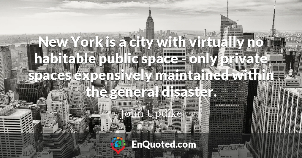 New York is a city with virtually no habitable public space - only private spaces expensively maintained within the general disaster.