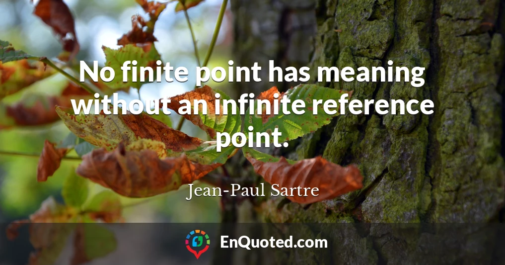 No finite point has meaning without an infinite reference point.
