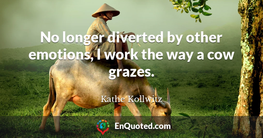 No longer diverted by other emotions, I work the way a cow grazes.