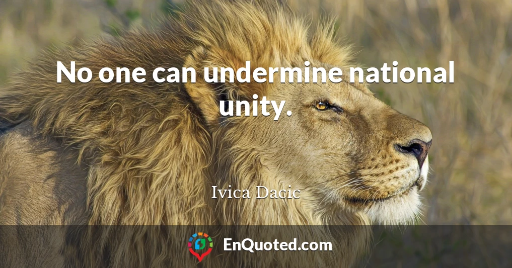 No one can undermine national unity.