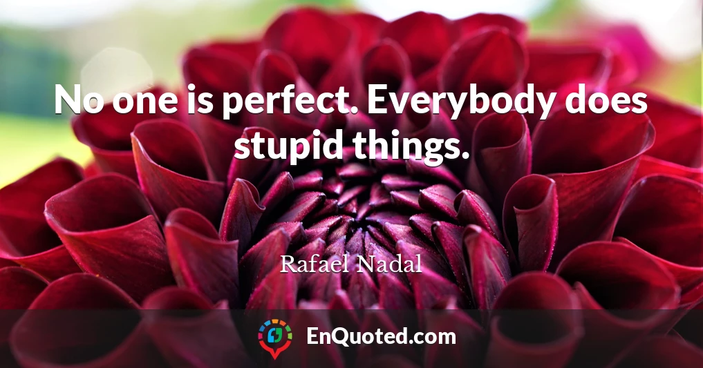 No one is perfect. Everybody does stupid things.