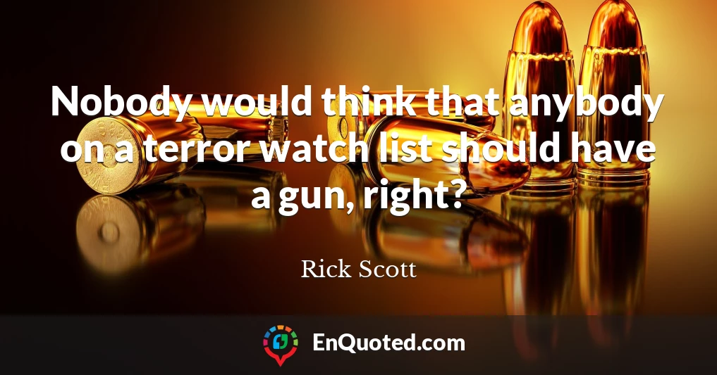 Nobody would think that anybody on a terror watch list should have a gun, right?