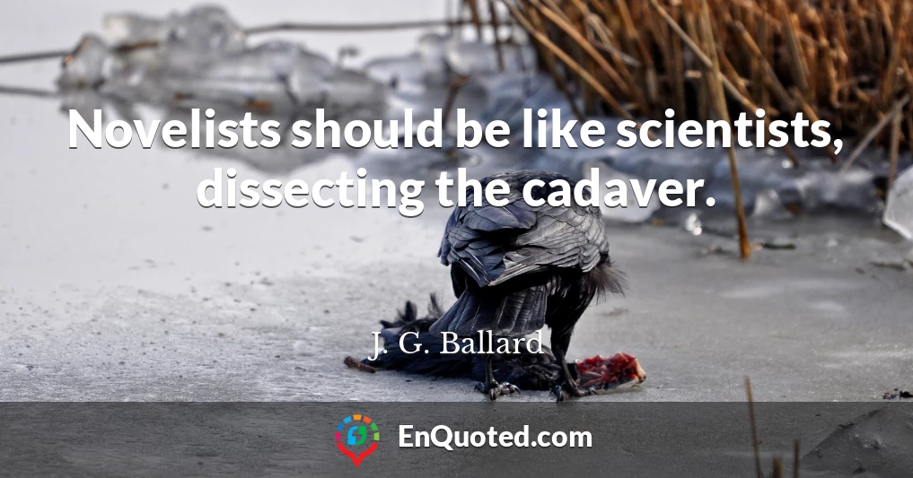 Novelists should be like scientists, dissecting the cadaver.