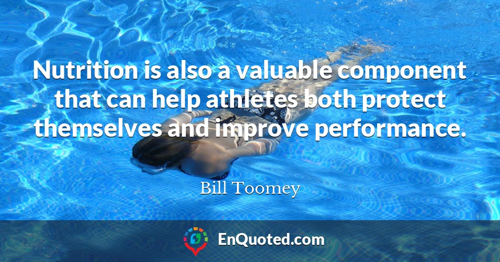Nutrition is also a valuable component that can help athletes both protect themselves and improve performance.