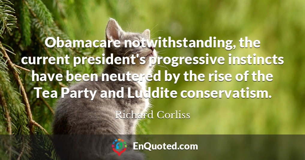 Obamacare notwithstanding, the current president's progressive instincts have been neutered by the rise of the Tea Party and Luddite conservatism.