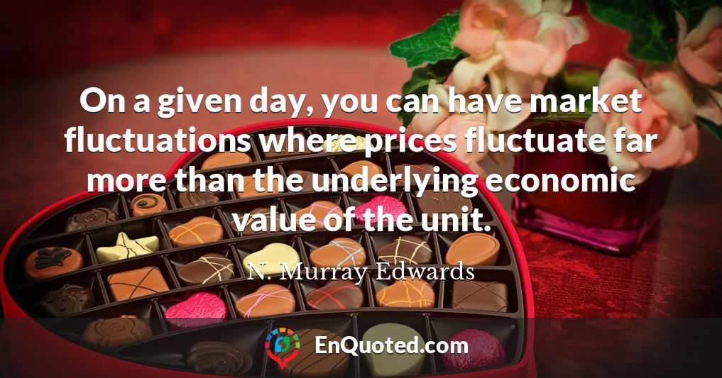 On a given day, you can have market fluctuations where prices fluctuate far more than the underlying economic value of the unit.