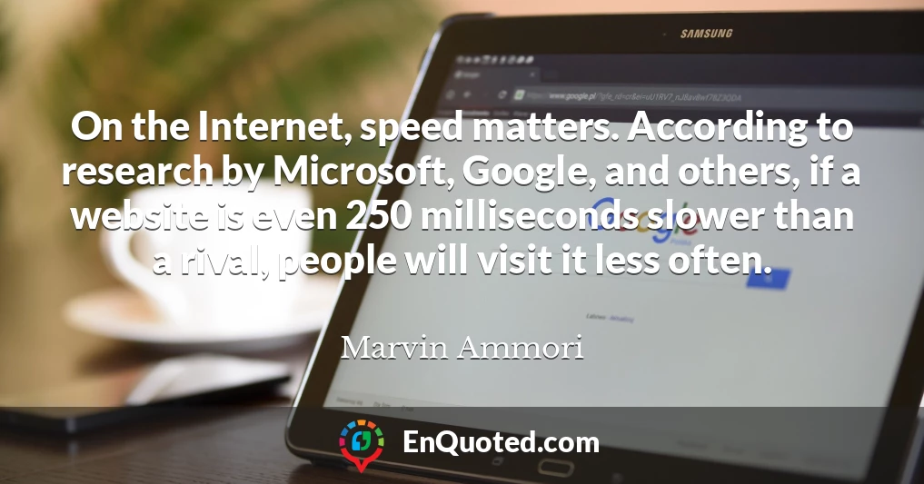 On the Internet, speed matters. According to research by Microsoft, Google, and others, if a website is even 250 milliseconds slower than a rival, people will visit it less often.