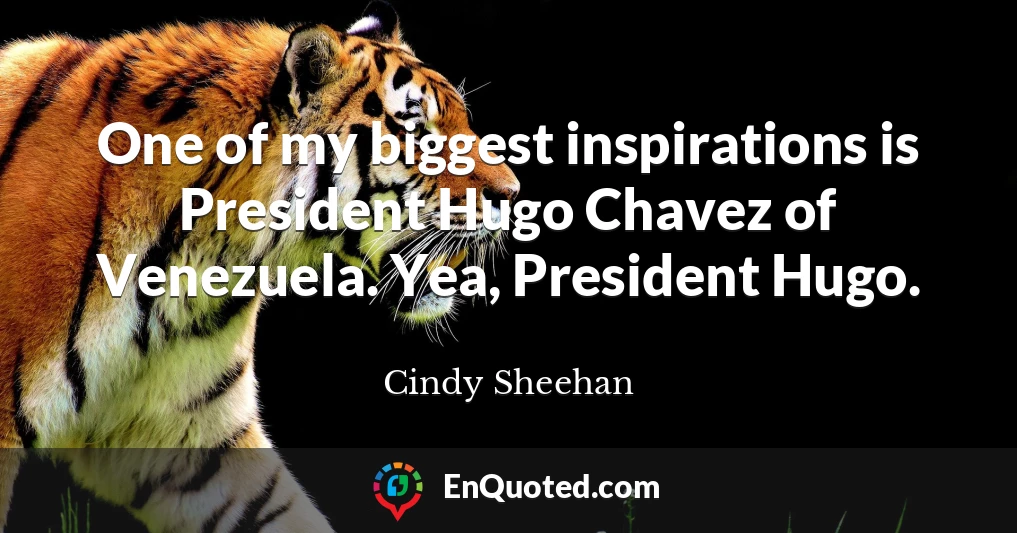 One of my biggest inspirations is President Hugo Chavez of Venezuela. Yea, President Hugo.