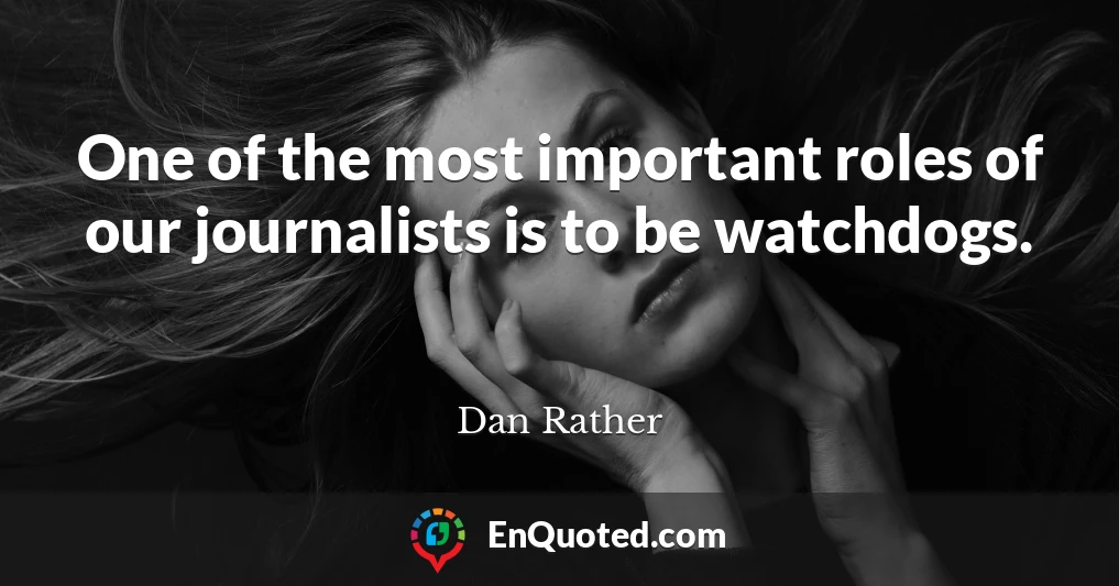 One of the most important roles of our journalists is to be watchdogs.