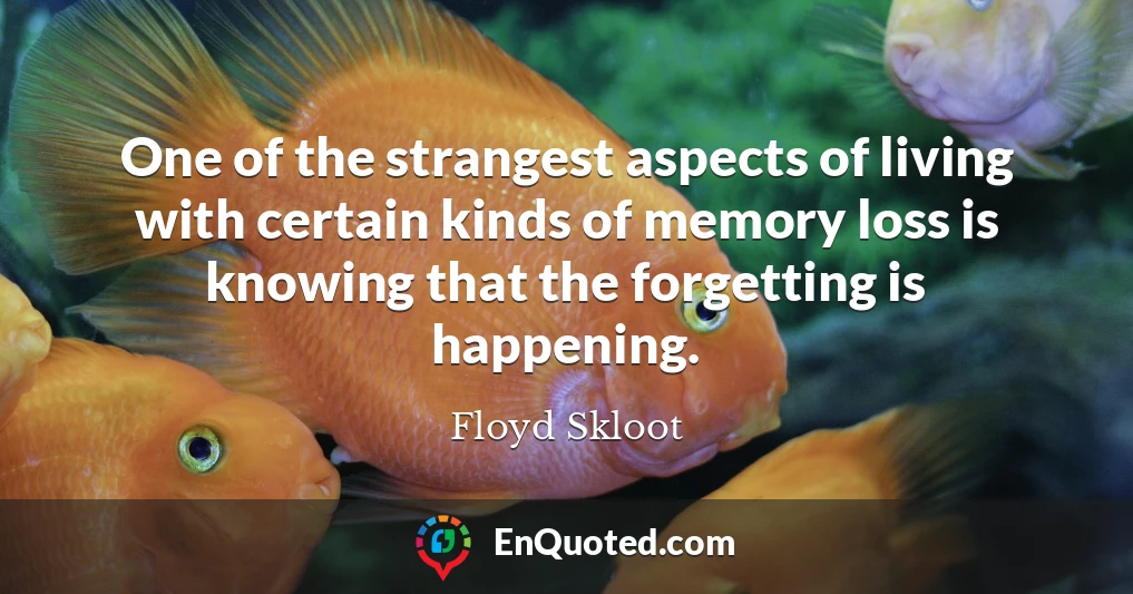 One of the strangest aspects of living with certain kinds of memory loss is knowing that the forgetting is happening.