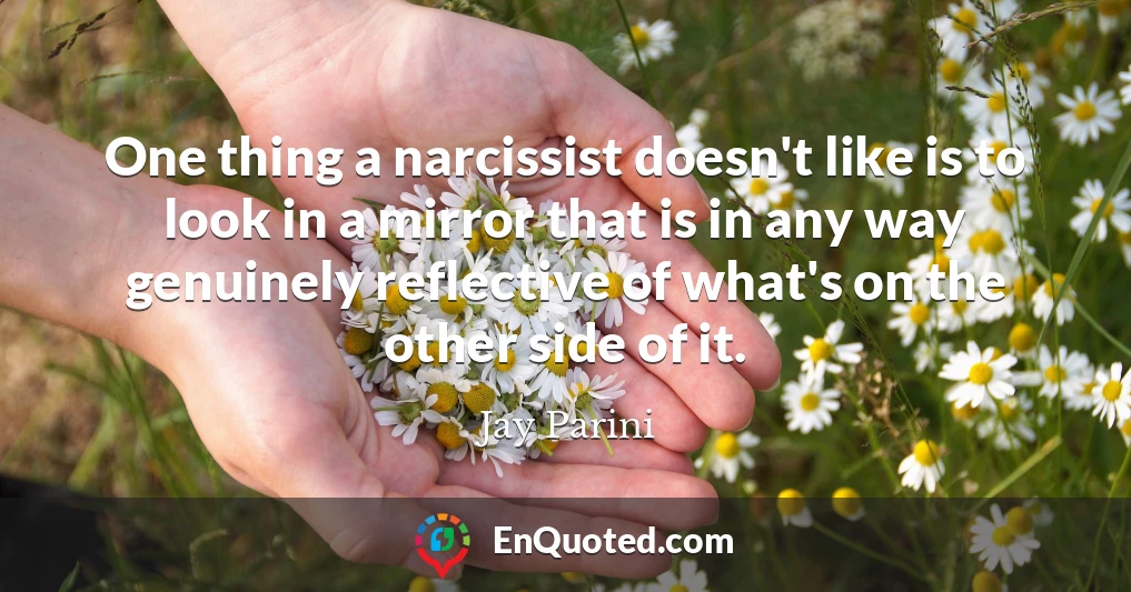 One thing a narcissist doesn't like is to look in a mirror that is in any way genuinely reflective of what's on the other side of it.