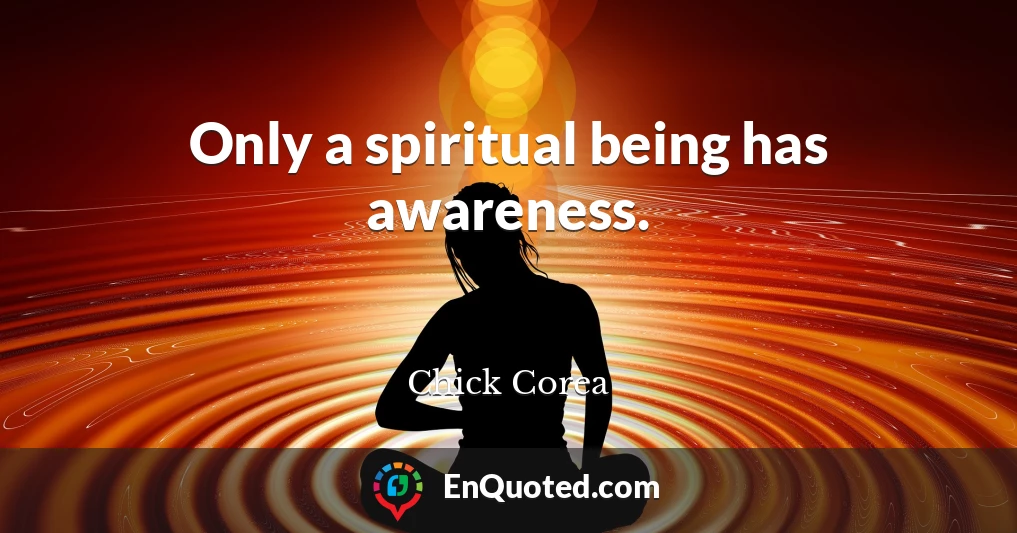 Only a spiritual being has awareness.