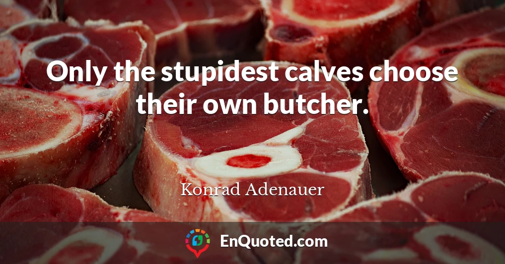 Only the stupidest calves choose their own butcher.