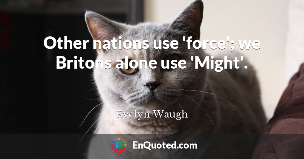 Other nations use 'force'; we Britons alone use 'Might'.