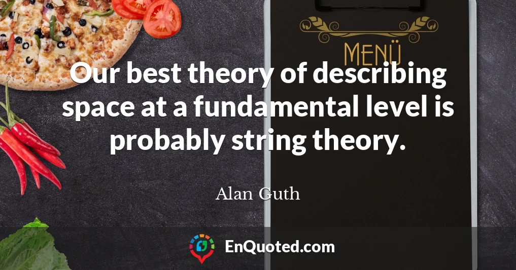 Our best theory of describing space at a fundamental level is probably string theory.