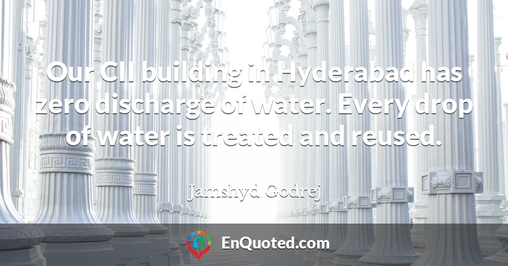 Our CII building in Hyderabad has zero discharge of water. Every drop of water is treated and reused.