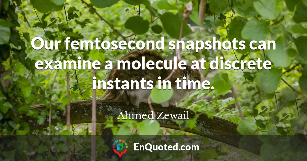 Our femtosecond snapshots can examine a molecule at discrete instants in time.
