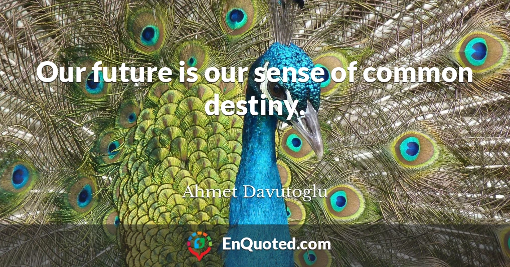 Our future is our sense of common destiny.