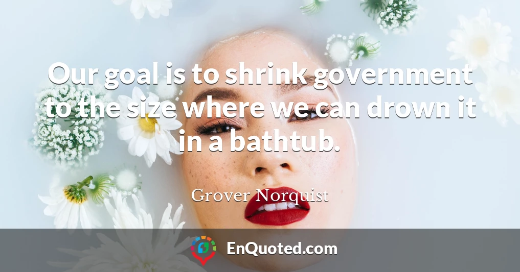 Our goal is to shrink government to the size where we can drown it in a bathtub.