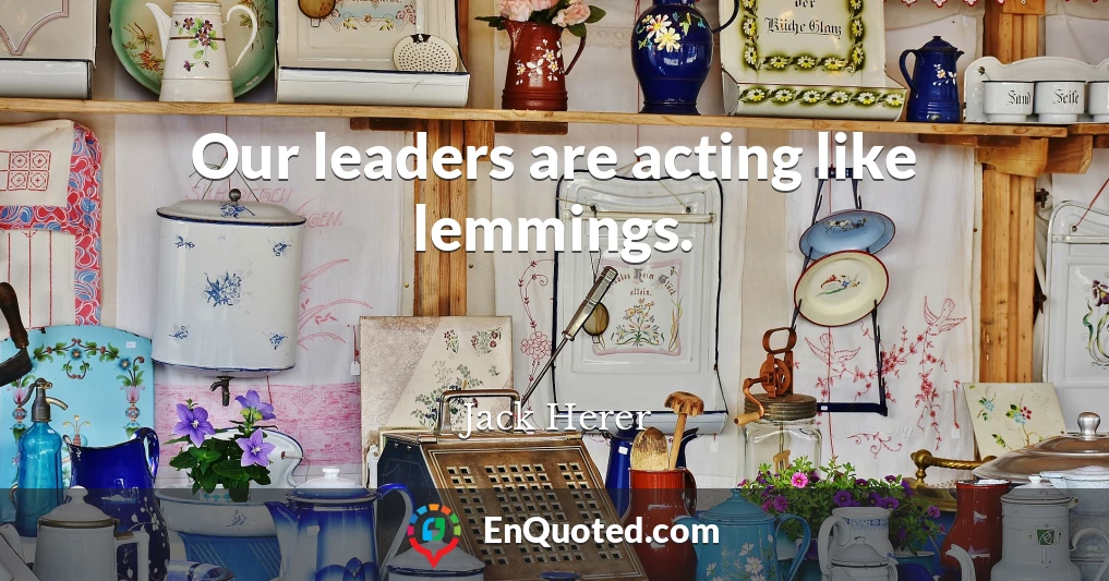 Our leaders are acting like lemmings.