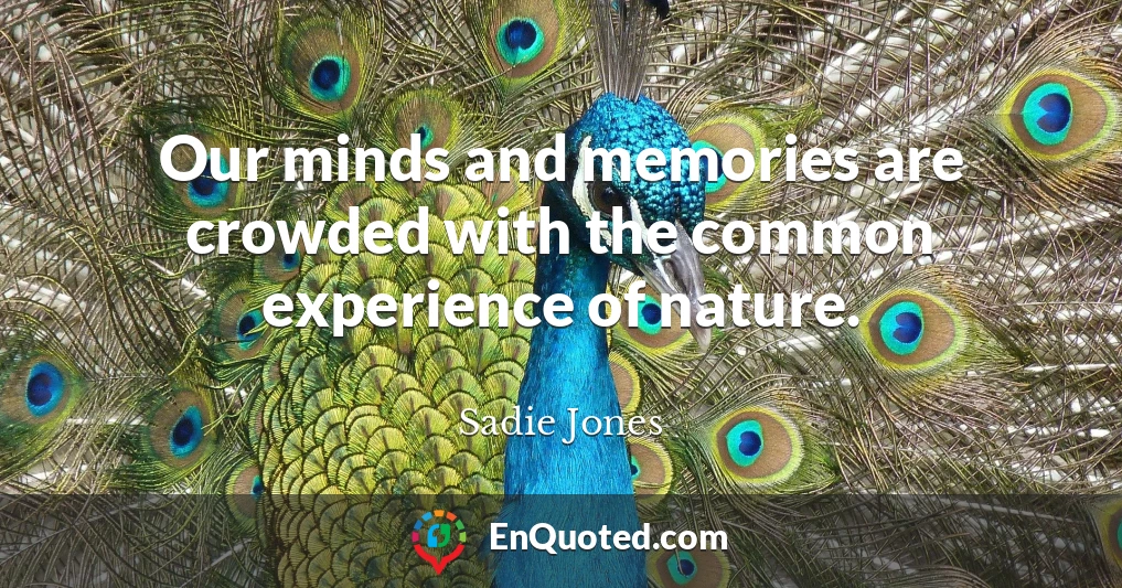 Our minds and memories are crowded with the common experience of nature.