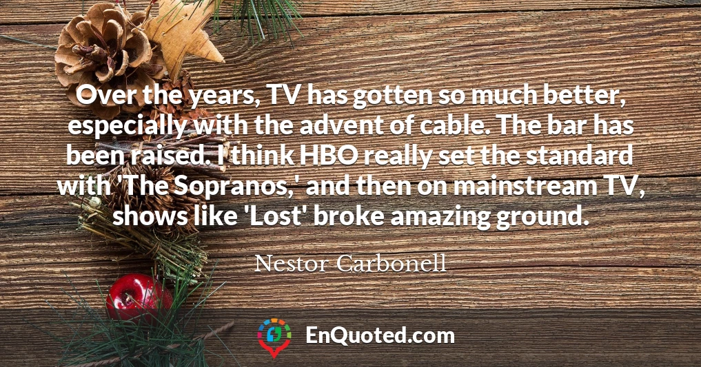 Over the years, TV has gotten so much better, especially with the advent of cable. The bar has been raised. I think HBO really set the standard with 'The Sopranos,' and then on mainstream TV, shows like 'Lost' broke amazing ground.
