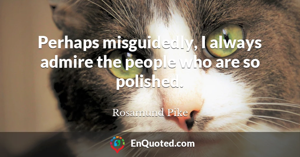 Perhaps misguidedly, I always admire the people who are so polished.